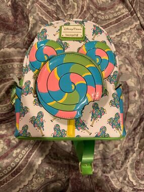 NWT Disney Parks Loungefly Lollipop Eats Mickey Mouse Mini Backpack